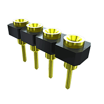 Samtec SL Series Straight Through Hole Mount PCB Socket, 32-Contact, 1-Row, 2.54mm Pitch, Solder Termination