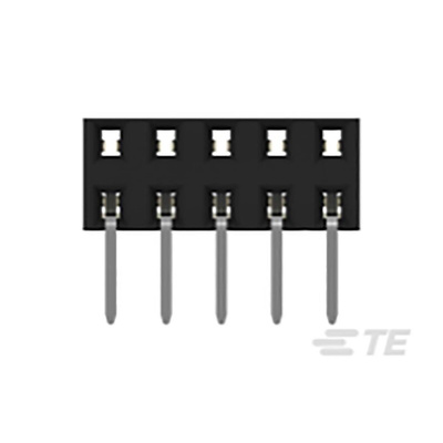 TE Connectivity AMPMODU Series Straight Through Hole Mount PCB Socket, 14-Contact, 2-Row, 2mm Pitch, Solder Termination
