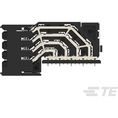TE Connectivity STRADA Whisper Series Right Angle Through Hole Mount PCB Socket, 32-Contact, 4-Row, 3.9mm Pitch,