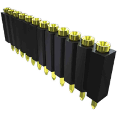 Samtec ESS Series Straight Through Hole Mount PCB Socket, 3-Contact, 1-Row, 2.54mm Pitch, Solder Termination