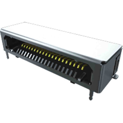 Samtec FCS8 Series Horizontal Through Hole Mount PCB Socket, 30-Contact, 1-Row, 0.8mm Pitch, Solder Termination