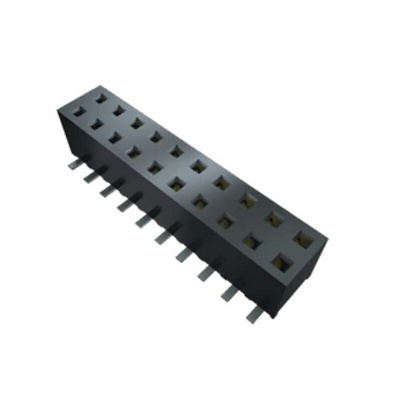 Samtec MMS Series Straight Through Hole Mount PCB Socket, 9-Contact, 1-Row, 2mm Pitch, Solder Termination