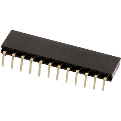 Wurth Elektronik WR-PHD Series Right Angle Through Hole Mount PCB Socket, 10-Contact, 1-Row, 2.54mm Pitch, Solder