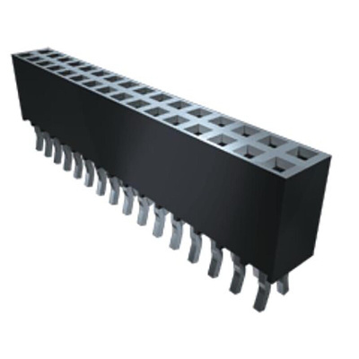 Samtec SSQ Series Straight Through Hole Mount PCB Socket, 4-Contact, 1-Row, 2.54mm Pitch, Through Hole Termination