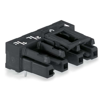 Wago 770 Series Angled PCB Mount PCB Socket, 4-Contact, 1-Row, 10mm Pitch, Cage Clamp Termination