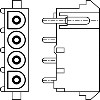 TE Connectivity Universal MATE-N-LOK Series Straight Through Hole Mount PCB Socket, 12-Contact, 3-Row, 6.35mm Pitch,