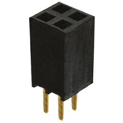 Samtec SSW Series Straight Through Hole Mount PCB Socket, 4-Contact, 2-Row, 2.54mm Pitch, Solder Termination