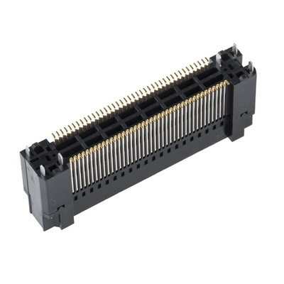 Hirose FunctionMAX FX18 Series Straight Surface Mount PCB Socket, 80-Contact, 2-Row, 0.8mm Pitch, Solder Termination