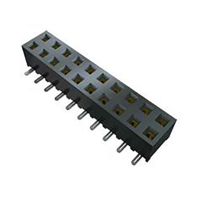 Samtec SMM Series Straight Surface Mount PCB Socket, 20-Contact, 2-Row, 2mm Pitch, Solder Termination