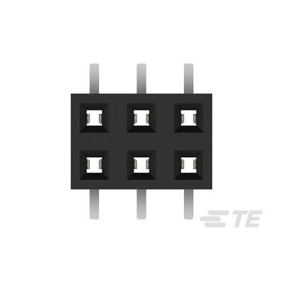 TE Connectivity AMPMODU Series Straight Surface Mount PCB Socket, 6-Contact, 2-Row, 2mm Pitch, Solder Termination