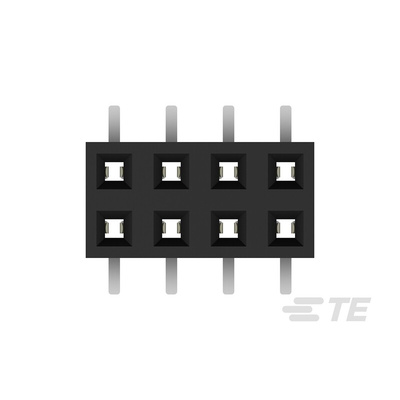 TE Connectivity AMPMODU Series Straight Surface Mount PCB Socket, 8-Contact, 2-Row, 2mm Pitch, Solder Termination
