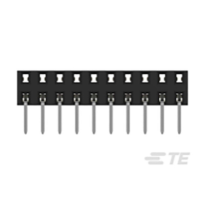 TE Connectivity AMPMODU Series Straight Through Hole Mount PCB Socket, 20-Contact, 2-Row, 2mm Pitch, Solder Termination