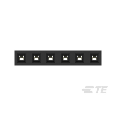 TE Connectivity AMPMODU Series Straight Through Hole Mount PCB Socket, 6-Contact, 1-Row, 2mm Pitch, Solder Termination