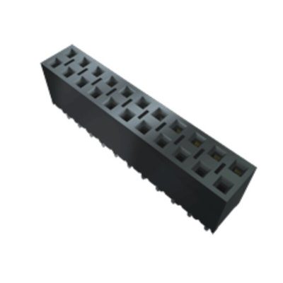 Samtec BCS Series Straight Through Hole Mount PCB Socket, 40-Contact, 2-Row, 2.54mm Pitch, Solder Termination