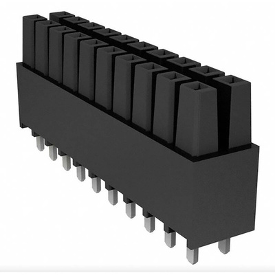 Samtec IPS1 Series Right Angle Through Hole Mount PCB Socket, 40-Contact, 2-Row, 2.54mm Pitch, Solder Termination