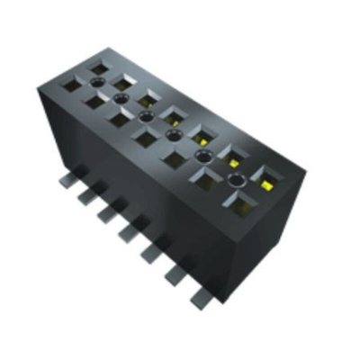 Samtec FLE Series Vertical Surface Mount PCB Socket, 10-Contact, 2-Row, 1.27mm Pitch, Solder Termination