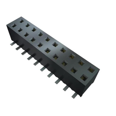 Samtec MMS Series Vertical Surface Mount PCB Socket, 18-Contact, 2-Row, 2mm Pitch, Through Hole Termination