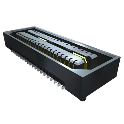 Samtec QSE Series Straight Surface Mount PCB Socket, 28-Contact, 2-Row, 0.8mm Pitch, Solder Termination
