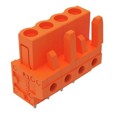 Wago 232 Series Straight PCB Mount PCB Header, 4-Contact, 1-Row, 5.08mm Pitch, Solder, Through Hole Termination