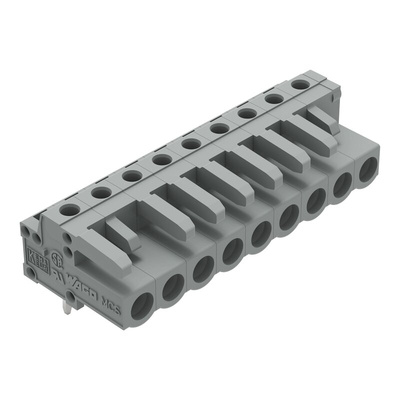 Wago 232 Series Angled PCB Mount PCB Header, 9-Contact, 1-Row, 5mm Pitch, Solder Termination