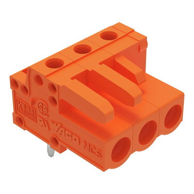 Wago 232 Series Angled PCB Mount PCB Header, 3-Contact, 1-Row, 5.08mm Pitch, Solder Pin Termination