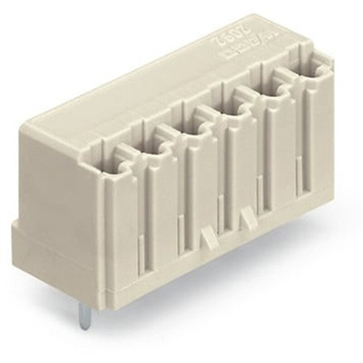 Wago 2092 Series Straight PCB Mount PCB Header, 5-Contact, 1-Row, 5mm Pitch, Solder Termination
