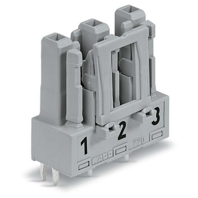 Wago 770 Series Straight PCB Mount PCB Socket, 3-Contact, 1-Row, 10mm Pitch, Cage Clamp Termination