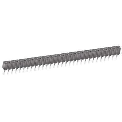 Samtec CES Series Straight Through Hole Mount PCB Socket, 30-Contact, 1-Row, 2.54mm Pitch, Through Hole Termination