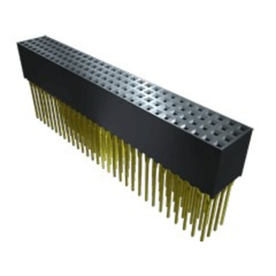 Samtec PTHF Series Straight Through Hole Mount PCB Socket, 120-Contact, 4-Row, 2mm Pitch, Press-In Termination