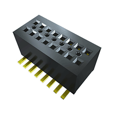 Samtec CLE Series Right Angle Surface Mount PCB Socket, 14-Contact, 2-Row, 0.8mm Pitch, Solder Termination