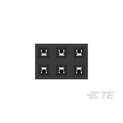 TE Connectivity AMPMODU Series Straight Through Hole Mount PCB Socket, 6-Contact, 2-Row, 2mm Pitch, Solder Termination