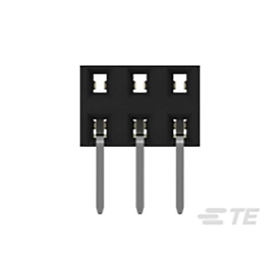 TE Connectivity AMPMODU Series Straight Through Hole Mount PCB Socket, 6-Contact, 2-Row, 2mm Pitch, Solder Termination