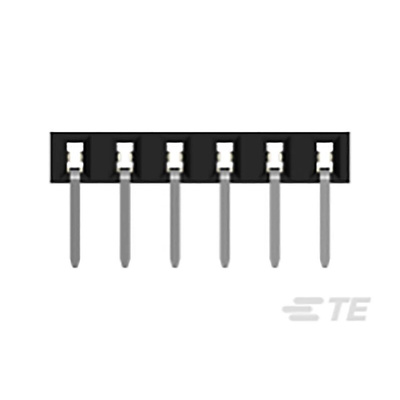 TE Connectivity AMPMODU Series Straight Through Hole Mount PCB Socket, 6-Contact, 1-Row, 2mm Pitch, Solder Termination