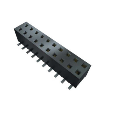 Samtec MMS Series Straight Through Hole Mount PCB Socket, 10-Contact, 1-Row, 2mm Pitch, Solder Termination
