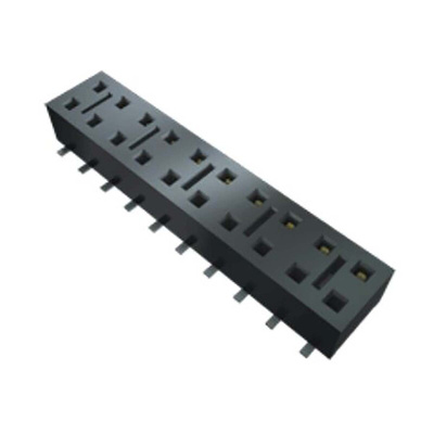 Samtec HLE Series Vertical Surface Mount PCB Socket, 4-Contact, 2-Row, 2.54mm Pitch, Solder Termination