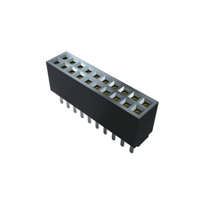 Samtec SFM Series Vertical Surface Mount PCB Socket, 10-Contact, 2-Row, 1.27mm Pitch, Through Hole Termination