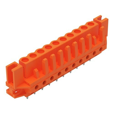 Wago 232 Series Straight PCB Mount PCB Header, 10-Contact, 1-Row, 5.08mm Pitch, Solder Termination