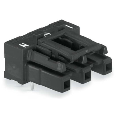 Wago 770 Series Angled PCB Mount PCB Socket, 3-Contact, 1-Row, 10mm Pitch, Cage Clamp Termination