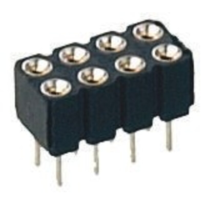 Preci-Dip 410 Series Straight PCB Mount PCB Socket, 20-Contact, 2-Row, 2.54mm Pitch, Solder Termination