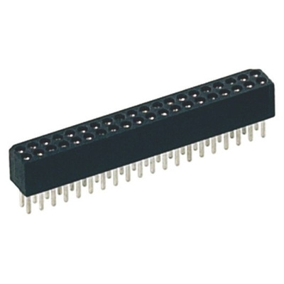 Preci-Dip 853 Series Straight PCB Mount PCB Socket, 18-Contact, 2-Row, 1.27mm Pitch, Solder Termination