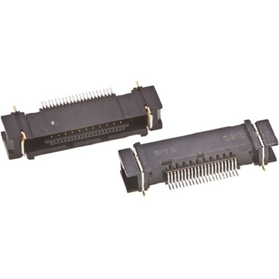 Hirose FX15 Series Right Angle Surface Mount PCB Socket, 21-Contact, 1-Row, 0.5mm Pitch, Solder Termination
