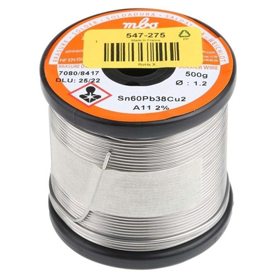 MBO 1.2mm Wire Lead solder, +183°C Melting Point
