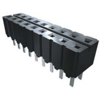 Samtec CES Series Straight Through Hole Mount PCB Socket, 50-Contact, 1-Row, 2.54mm Pitch, Solder Termination