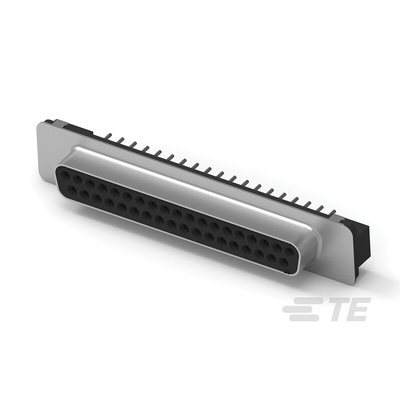 TE Connectivity Amplimite HD20 Series Straight Through Hole Mount PCB Socket, 37-Contact, 2-Row, 2.77mm Pitch, Solder