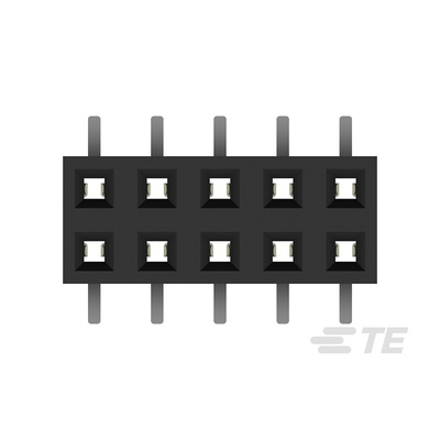 TE Connectivity AMPMODU Series Straight Surface Mount PCB Socket, 10-Contact, 2-Row, 2mm Pitch, Solder Termination