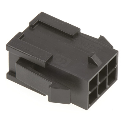 Molex, Micro-Fit 3.0 Male Connector Housing, 3mm Pitch, 6 Way, 2 Row