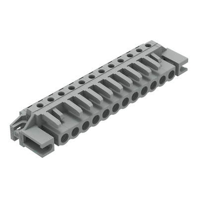 Wago 232 Series Angled PCB Mount PCB Header, 12-Contact, 1-Row, 5mm Pitch, Solder Termination