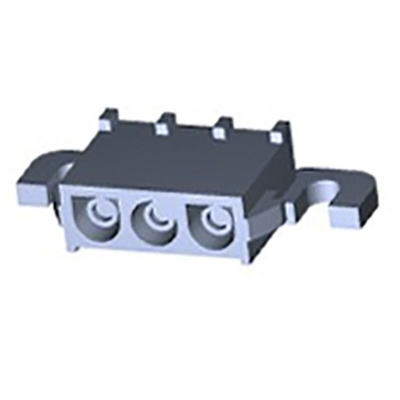 TE Connectivity Universal MATE-N-LOK Series Right Angle Through Hole Mount PCB Socket, 3-Contact, 1-Row, 6.35mm Pitch,