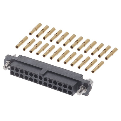 HARWIN Datamate J-Tek Series Straight Cable Mount PCB Socket, 26-Contact, 2-Row, 2mm Pitch, Crimp Termination