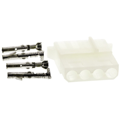 TE Connectivity, Commercial MATE-N-LOK Female Connector Housing, 5.08mm Pitch, 4 Way, 1 Row